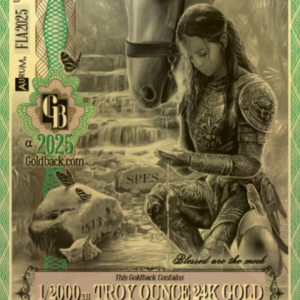 Alternative view of 1/2 Florida Goldback 1/2000 oz