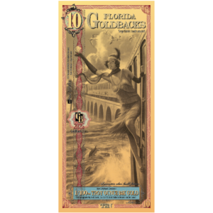 10 Florida Goldback 1/100 oz