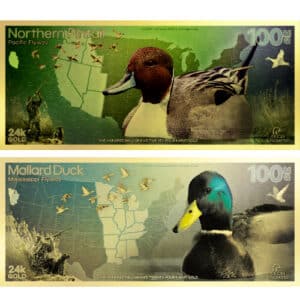 Ducks Unlimited 100mg Mallard and Northern Pintail Gold 2 Note Set