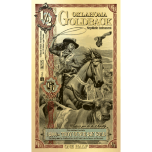 1/2 Oklahoma Goldback 1/2000 oz