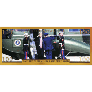 Alternative view of 2025 100 Milligrams Pure Gold Note MARINE ONE