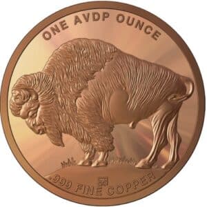 Alternative view of 1 oz Copper Round - Buffalo Design