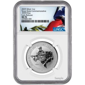 2025 1oz Texas Silver Early Release NGC MS70