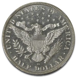 Alternative view of 1892 O 50C Barber Half Dollar NGC SP62