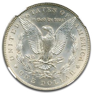 Alternative view of $1 Morgan Silver Dollar P/N MS65 (Common Date)