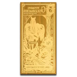 Alternative view of 5 Wyoming Goldback Note 1/200 oz