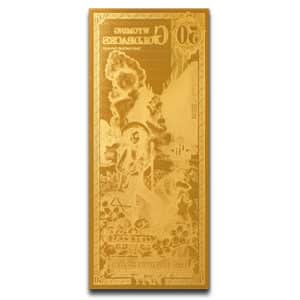 Alternative view of 50 Wyoming Goldback Note 1/20 oz