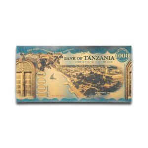 Alternative view of Tanzania Kigoma Station Legal Tender Gold Note 24K w/ COA
