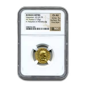 Rome ROMAN AD 69 VESPASIAN AUREUS NGC CH AU Fine Style 5 4