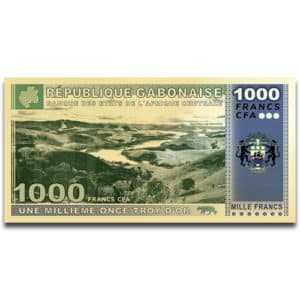 Alternative view of Gabon Elephant Legal Tender Aurum Note W/ COA