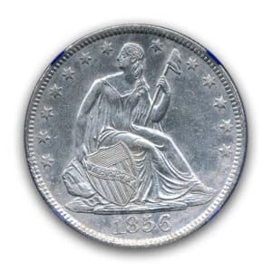 Alternative view of 1856 O 50C SEATED LIBERTY NO MOTTO NGC-SSR SWE-2