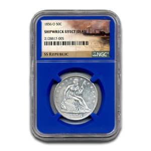 1856 O 50C SS REPUBLIC SEATED LIBERTY NO MOTTO NGC-SSR SWE-1