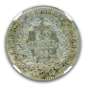 Alternative view of 1851 A 50 CENT FRANCE NGC-SSCA-2 SWE