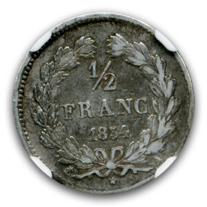 Alternative view of 1834 S 1/2 FRANC FRANCE NGC-SSCA-2 SWE