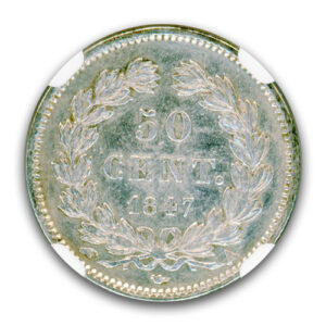 Alternative view of 1847 A 50 CENT FRANCE NGC-SSCA-2 SWE