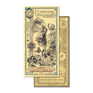 5 South Dakota Goldback Note 1/200 oz