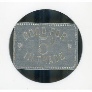 Alternative view of C 1900-1910 PRIVATE 5C TOKEN NEWPORT, KY DREAM BAR NGC MS63