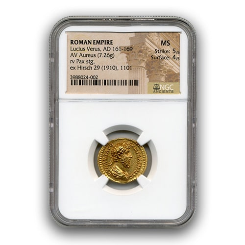 ROMAN Roman Empire AD 161-169 LUCIUS VERUS AUREUS NGC MS 5 4