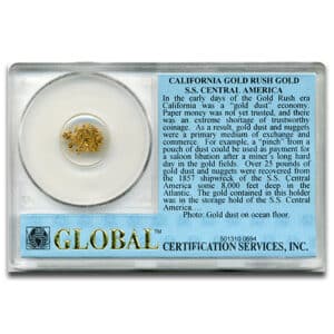 Alternative view of 1857 SS CENTRAL AMERICA GOLD DUST SSCA 49er Gold Rush Gold Package Global