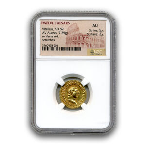 Rome Roman Empire AD 69 VITELLIUS AUREUS NGC AU 5 2
