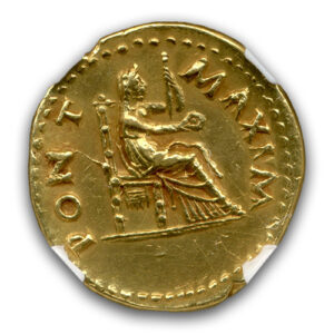 Alternative view of Rome Roman Empire AD 69 VITELLIUS AUREUS NGC AU 5 2