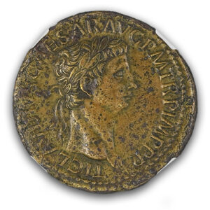 Alternative view of Twelve Caesars Roman Empire AD 41-54 Claudius AE Sestertius NGC CH AU 4 3