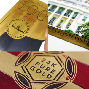 Alternative view of 2025 100 Milligrams Pure Gold Note PRESIDENTIAL GOLD NOTE SUPERB GEM