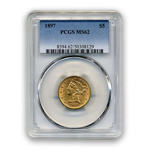 1897 $5 GOLD Liberty PCGS MS62 - Finest Known