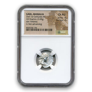 Gaul Massalia 2nd-1st Centuries BC Drachm-rv Lion Advancing NGC CH AU 3 3
