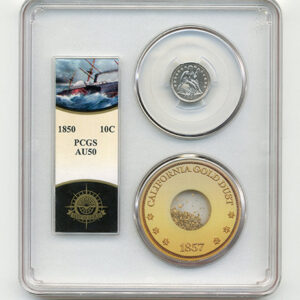 1850 10C Seated Liberty SSCA-2 AU50