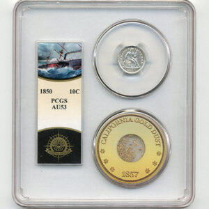 1850 10C Seated Liberty Dime SSCA-2 AU53