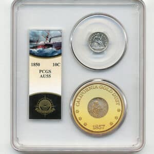 1850 10C Seated Liberty SSCA-2 AU55