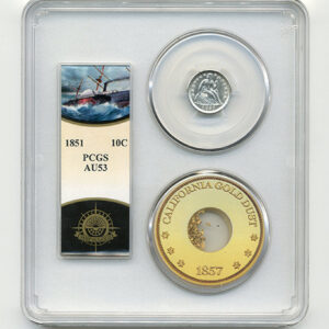 1851 10C Seated Liberty Dime SSCA-2 AU53