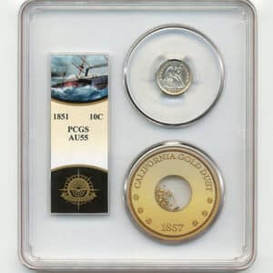 1851 10C Seated Liberty SSCA-2 AU55