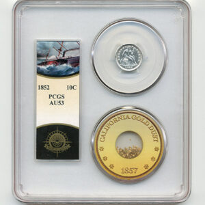 1852 10C Seated Liberty Dime SSCA-2 AU53