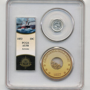 1853 10C SEATED LIBERTY - ARROWS PCGS-SSCA-2 AU58