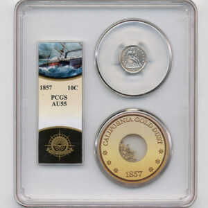 1857 10C Seated Liberty PCGS-SSCA-2 AU55