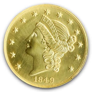 Alternative view of 1849 $20 SS CENTRAL AMERICA GOLD 1 OZ. - .9999 PURE GOLD RESTRIKE PCGS GOLD LABEL SP69