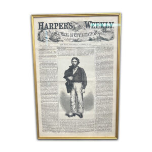 Alternative view of Oct 17th Harper's Weekly Frame w/ SS Central America Seated 10C, Bust 10C, Eureka Nuggets