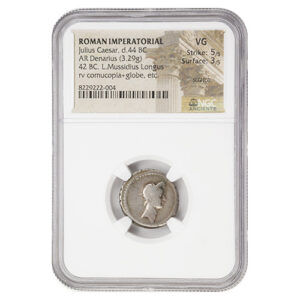 Rome Roman Empire d.44 BC Julius Caesar, AR Denarius NGC VG 5 3
