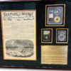 October 3, 1857 Harper's Weekly Frame w/ SS Central America Seated 10C, Bust 10C, Eureka Nuggets