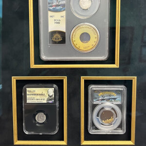 Alternative view of October 3, 1857 Harper's Weekly Frame w/ SS Central America Seated 10C, Bust 10C, Eureka Nuggets