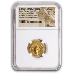 ROMAN Roman Empire 44 BC JULIUS CAESAR AUREUS NGC CH AU 4 3