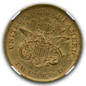 Alternative view of 1852 $20 GOLD TYPE I LIBERTY NGC AU55