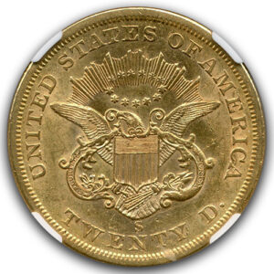 Alternative view of 1856 S $20 GOLD TYPE I LIBERTY NGC AU55