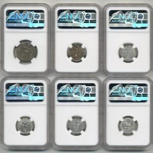 Alternative view of Rome Roman Empire 46 BC - AD 96 12 CAESARS SILVER AND BRONZE LEGACY SET NGC Mixed