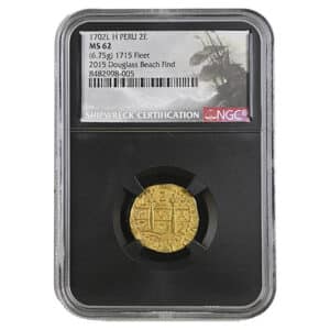 1702 LIMA PERU 2 ESCUDOS 1715 FLEET - DOUGLAS BEACH FIND NGC - 1715 FLEET MS62