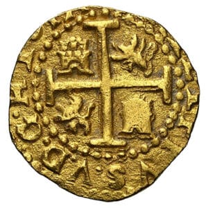 Alternative view of 1702 LIMA PERU 2 ESCUDOS 1715 FLEET - DOUGLAS BEACH FIND NGC - 1715 FLEET MS62