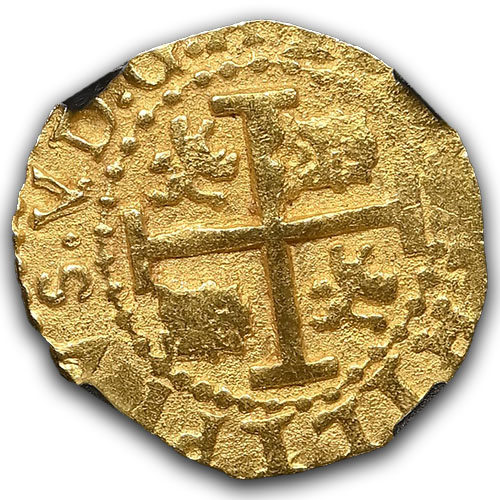 1704 LIMA PERU 2 ESCUDOS 1715 FLEET - DOUGLAS BEACH FIND NGC - 1715 FLEET MS64 - Image 3