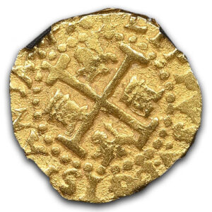 Alternative view of 1708 LIMA PERU 2 ESCUDOS 1715 FLEET - DOUGLAS BEACH FIND NGC - 1715 FLEET MS64